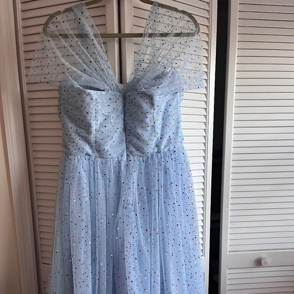 UNIQUE VINTAGE  Light Blue & Confetti Dots Garden State Swing Dress BNWT - Picture 2 of 8